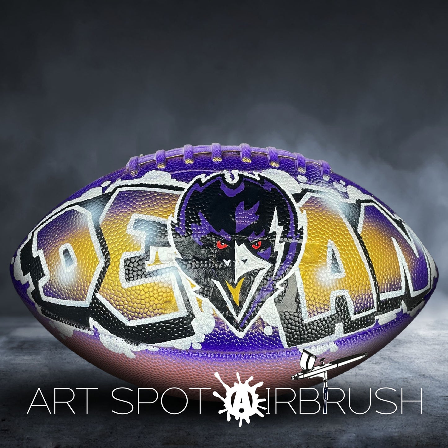 Custom Football with Name in Graffiti