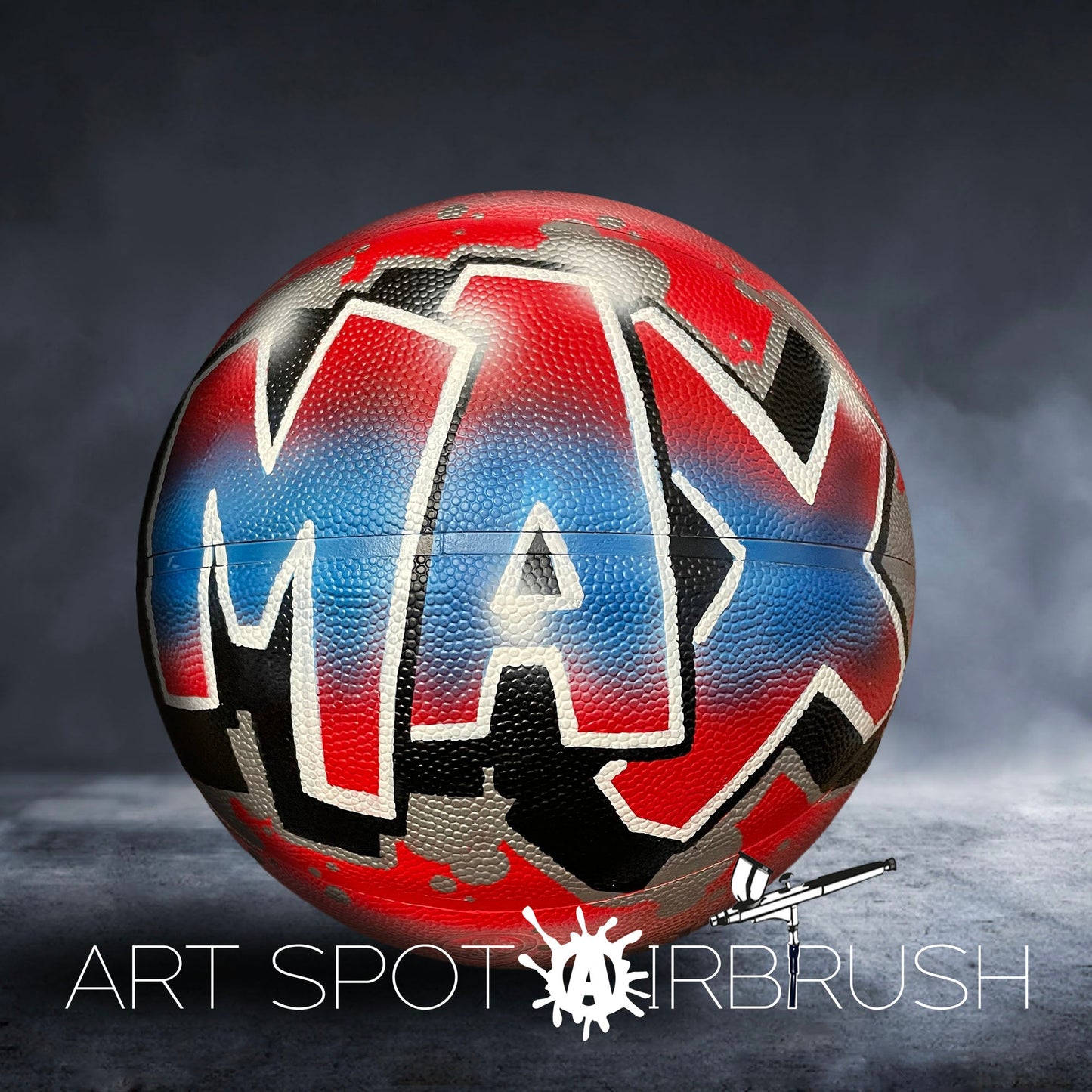 Hand Painted Basketball with Name Design
