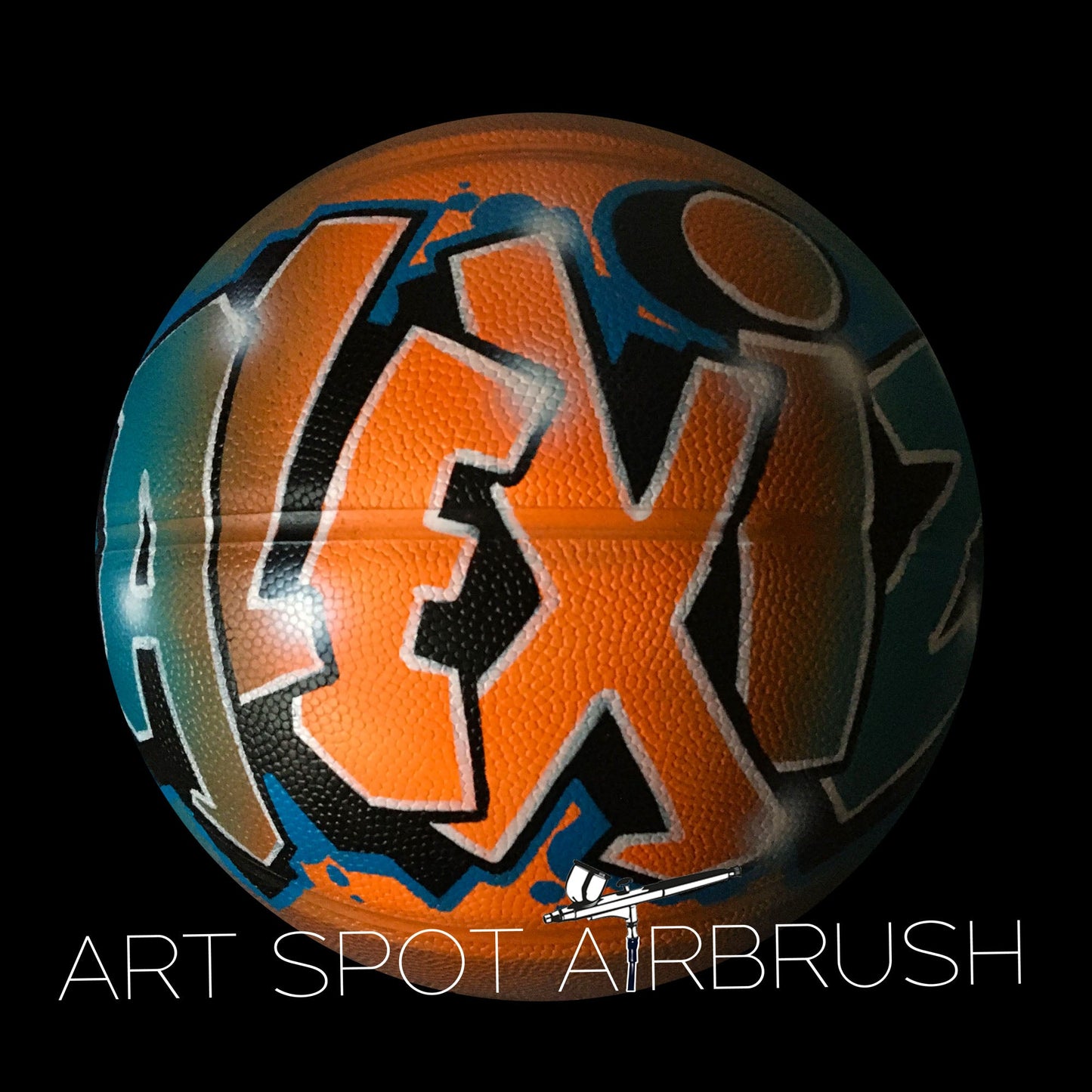 Hand Painted Basketball with Name Design
