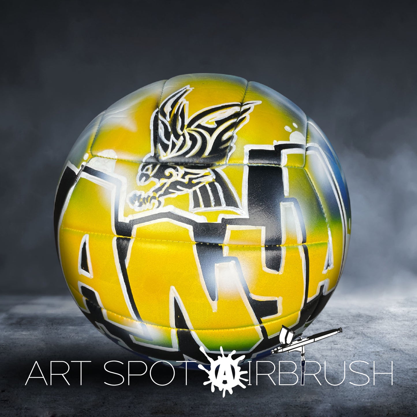 Volleyball with Custom Airbrush Graffiti