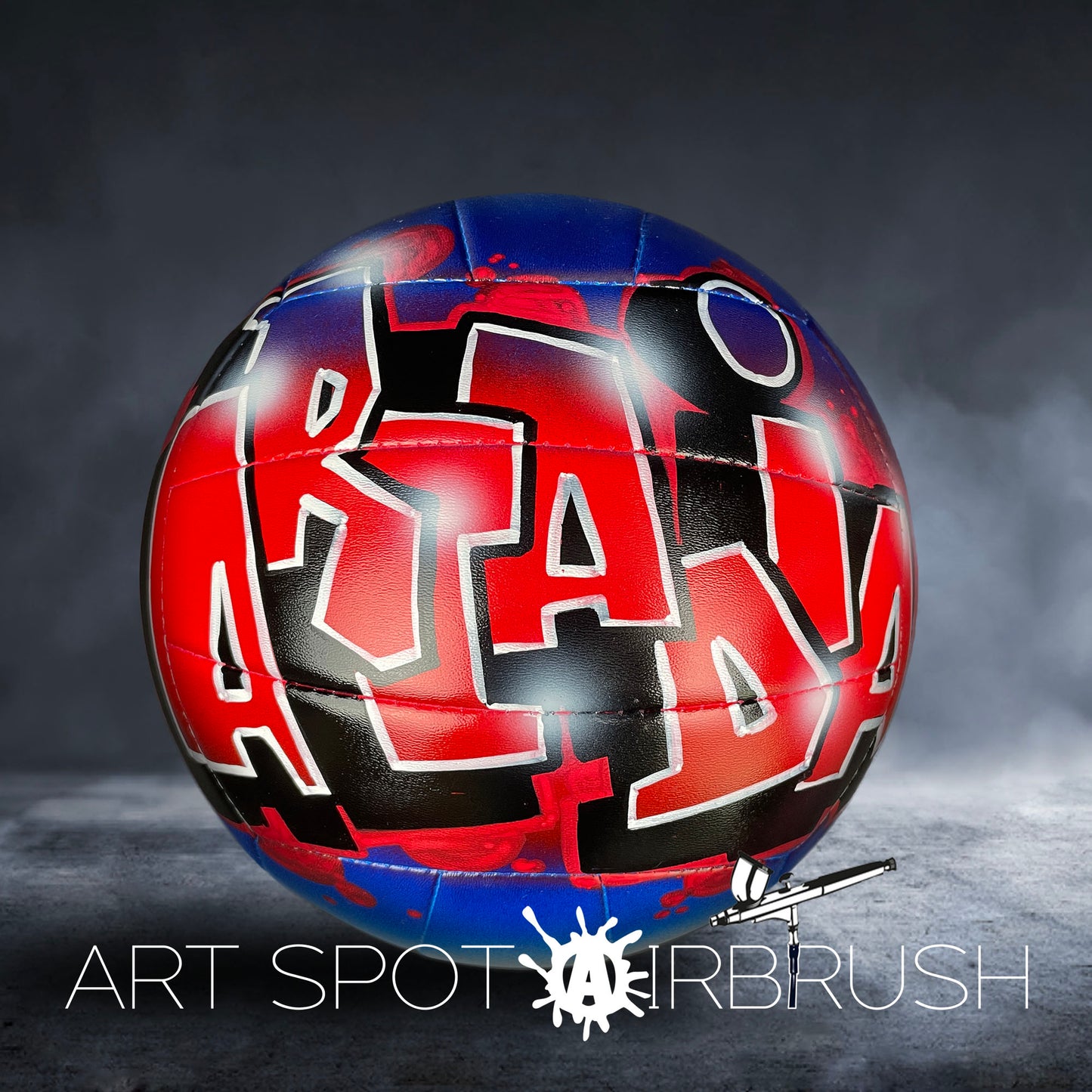 Volleyball with Custom Airbrush Graffiti
