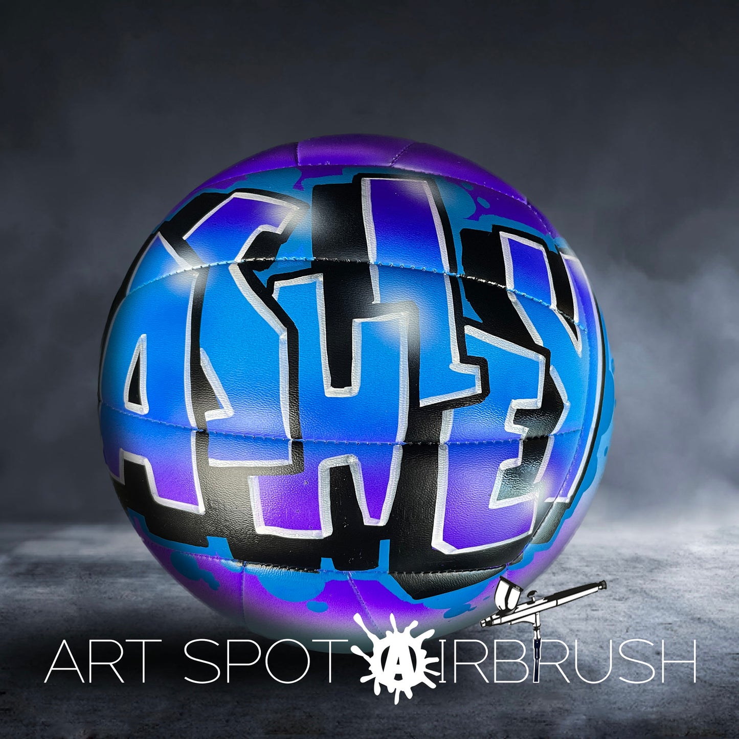 Volleyball with Custom Airbrush Graffiti