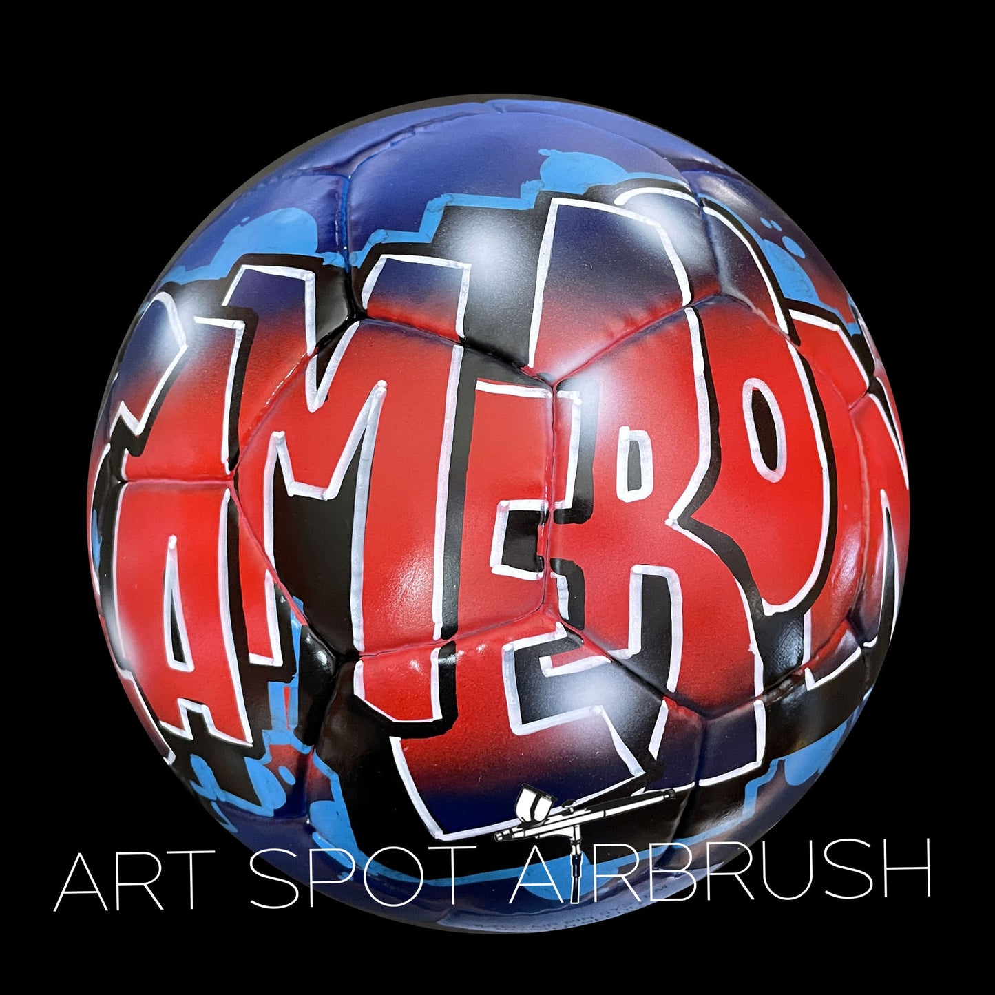 Personalized Soccer Ball with Custom Airbrush Name