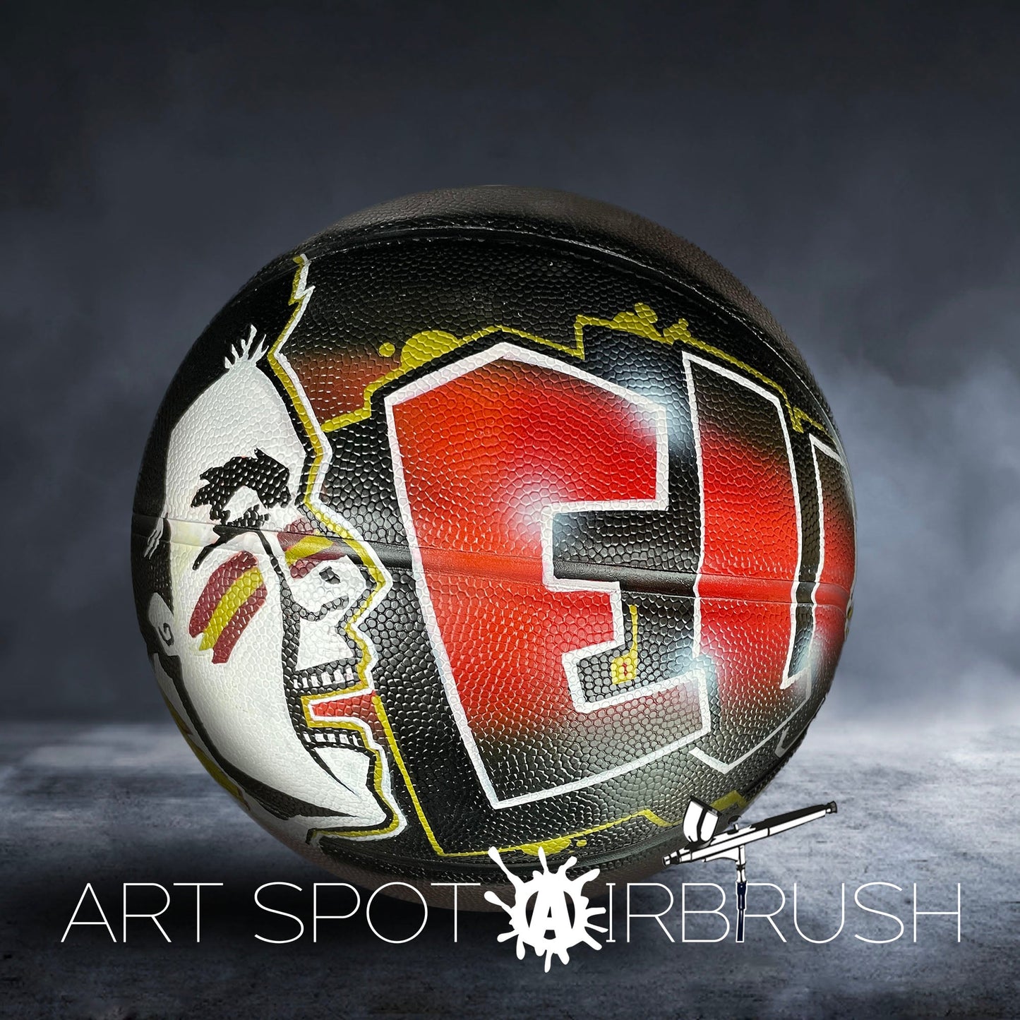 Hand Painted Basketball with Name Design