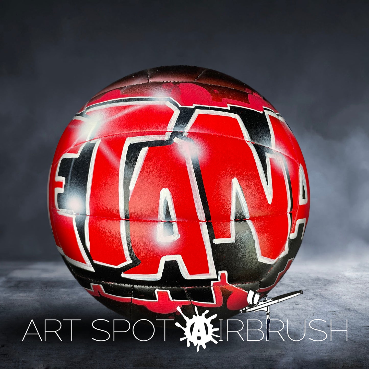 Volleyball with Custom Airbrush Graffiti