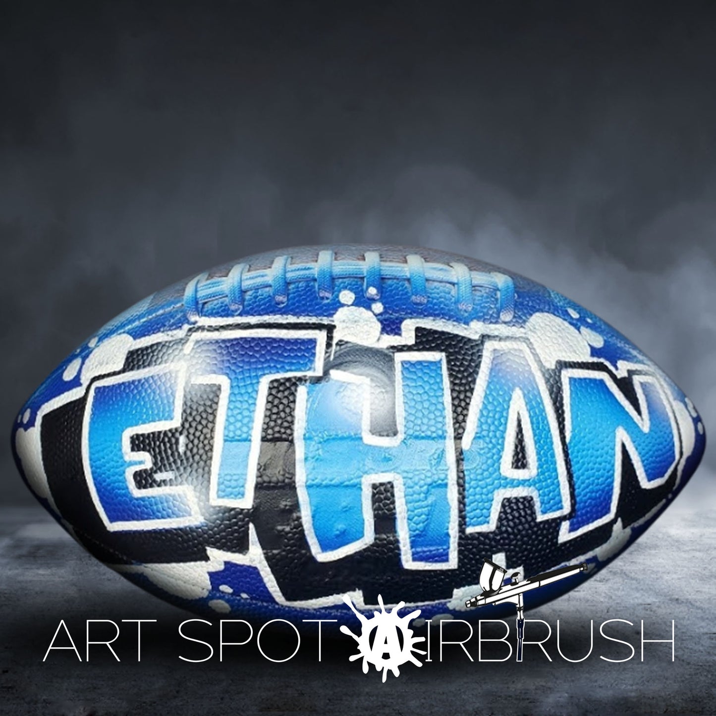 Custom Football with Name in Graffiti