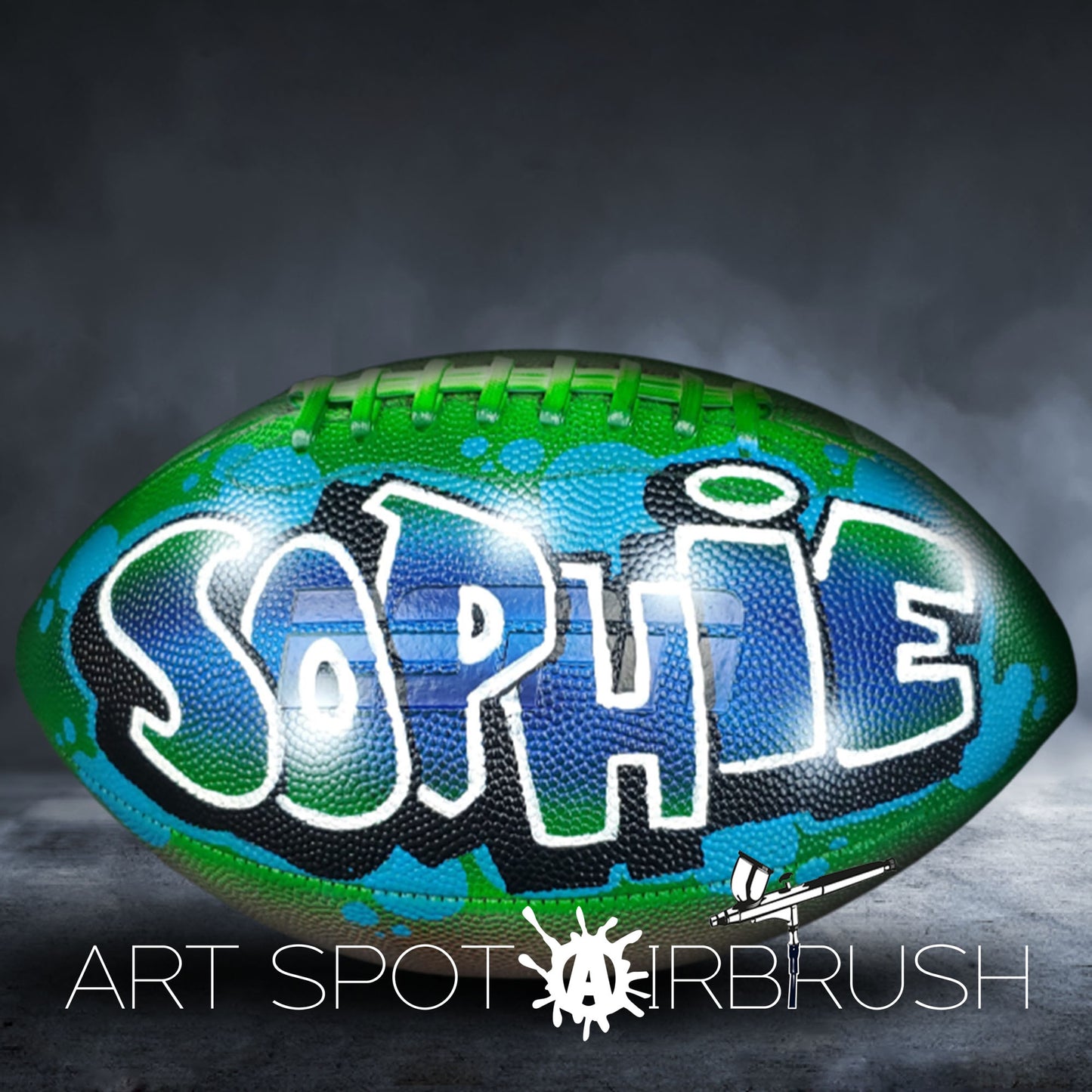Custom Football with Name in Graffiti