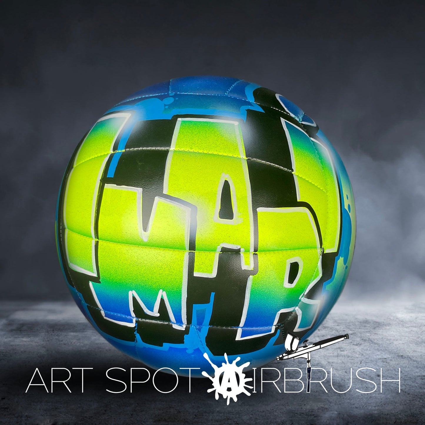 Volleyball with Custom Airbrush Graffiti