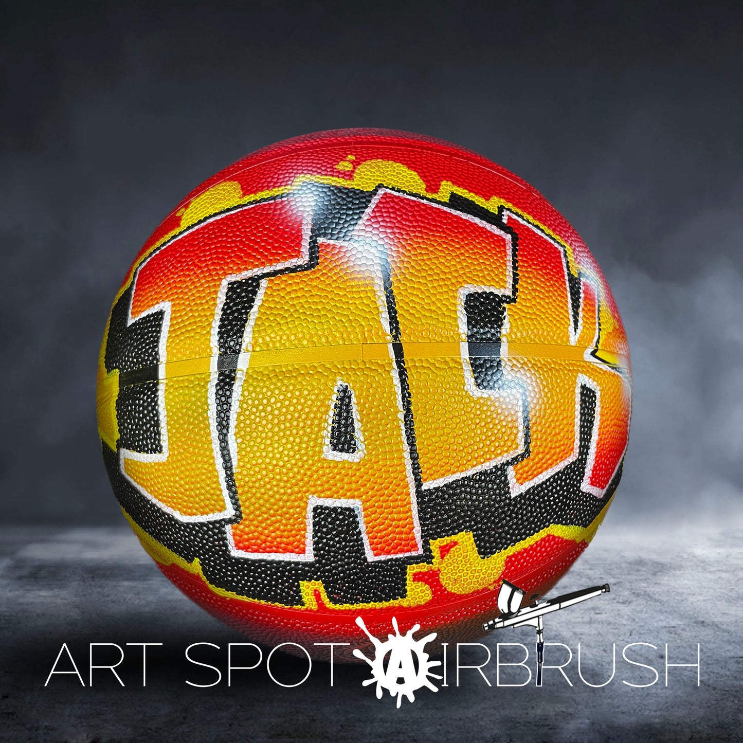 Hand Painted Basketball with Name Design