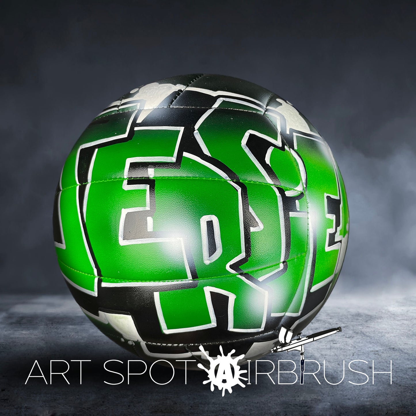 Volleyball with Custom Airbrush Graffiti