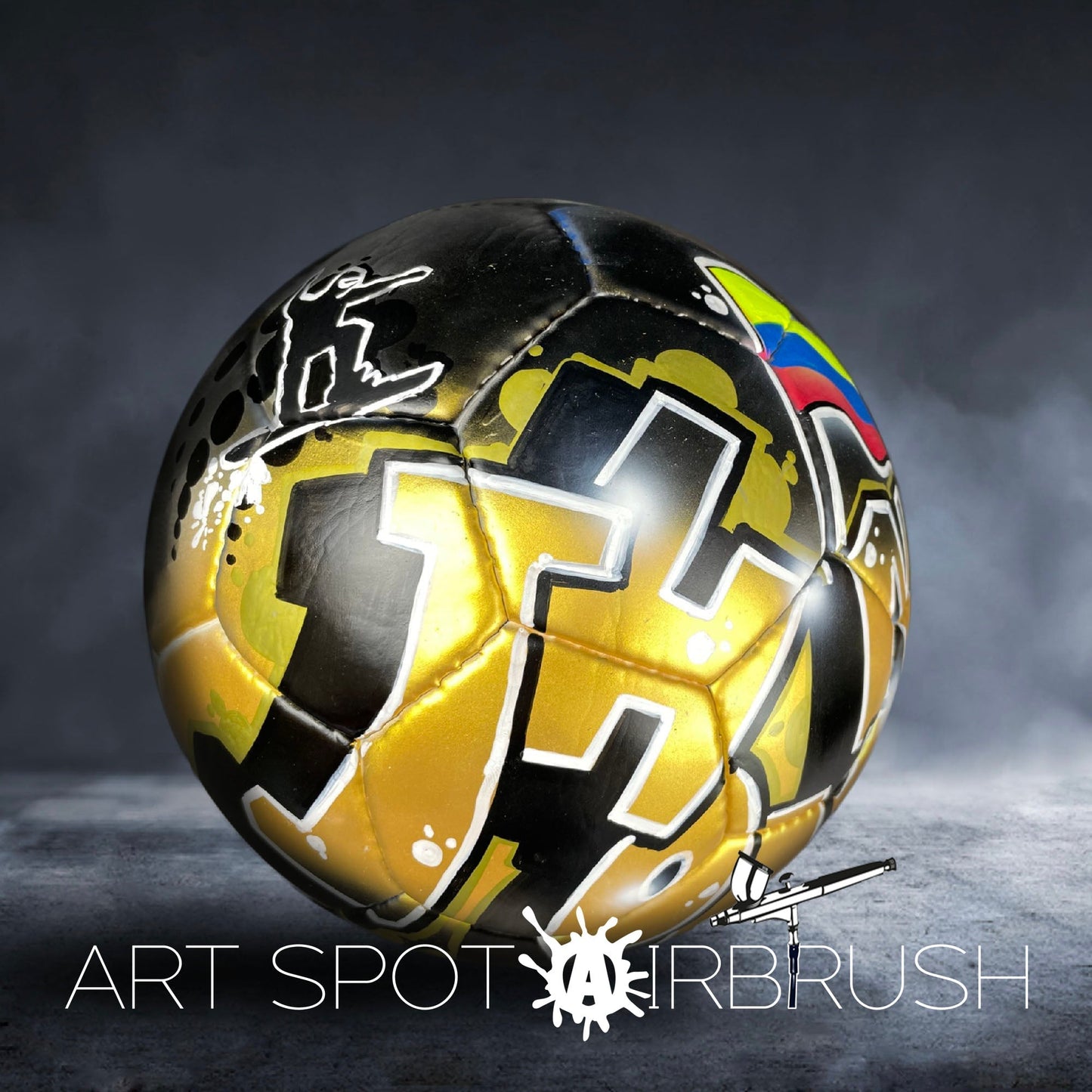 Personalized Soccer Ball with Airbrush Graffiti Name