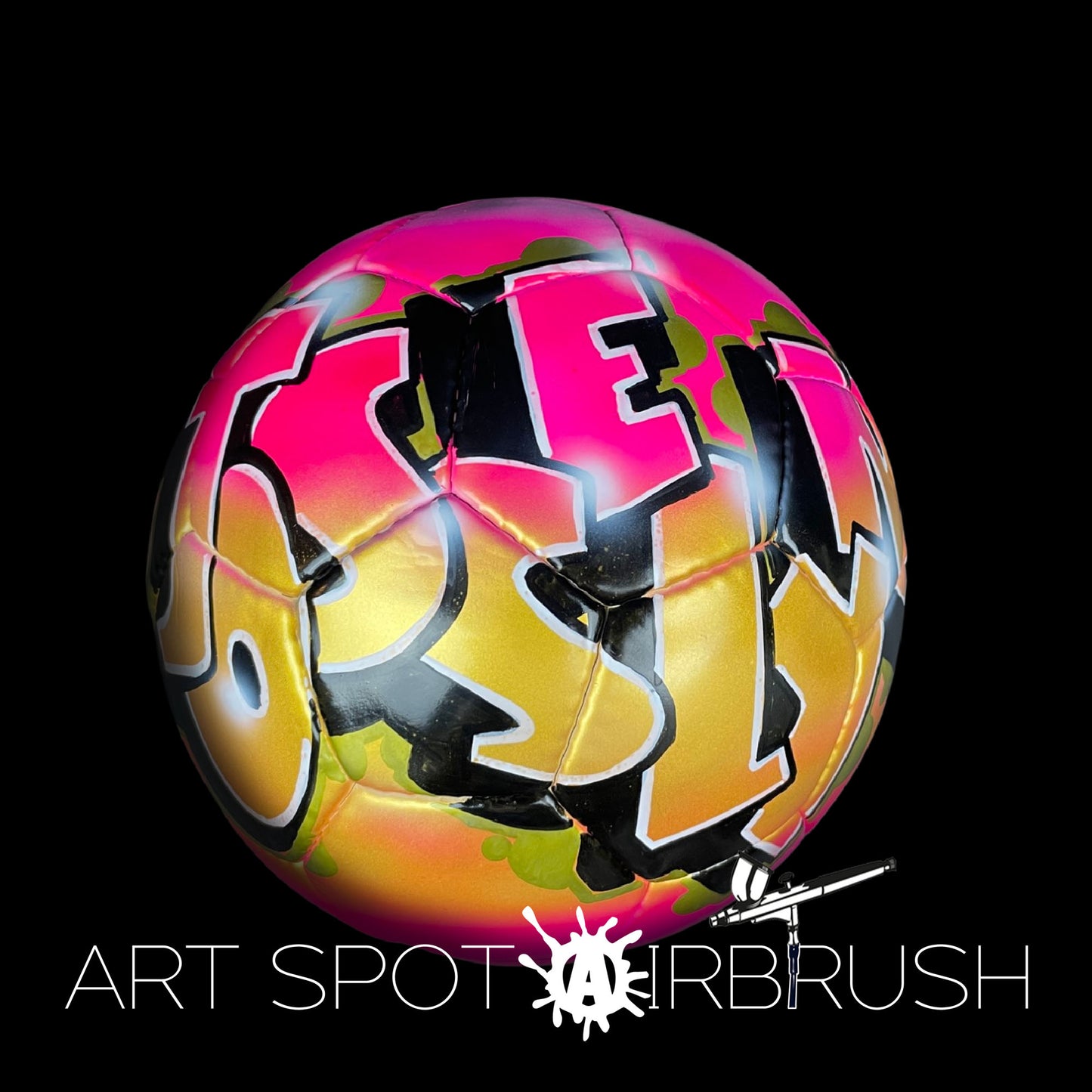 Personalized Soccer Ball with Name in Graffiti