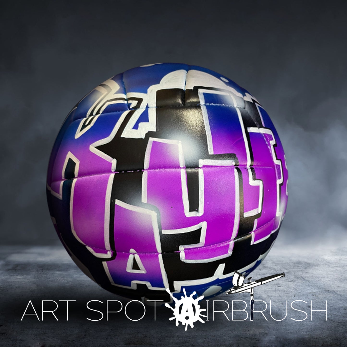 Volleyball with Custom Airbrush Graffiti