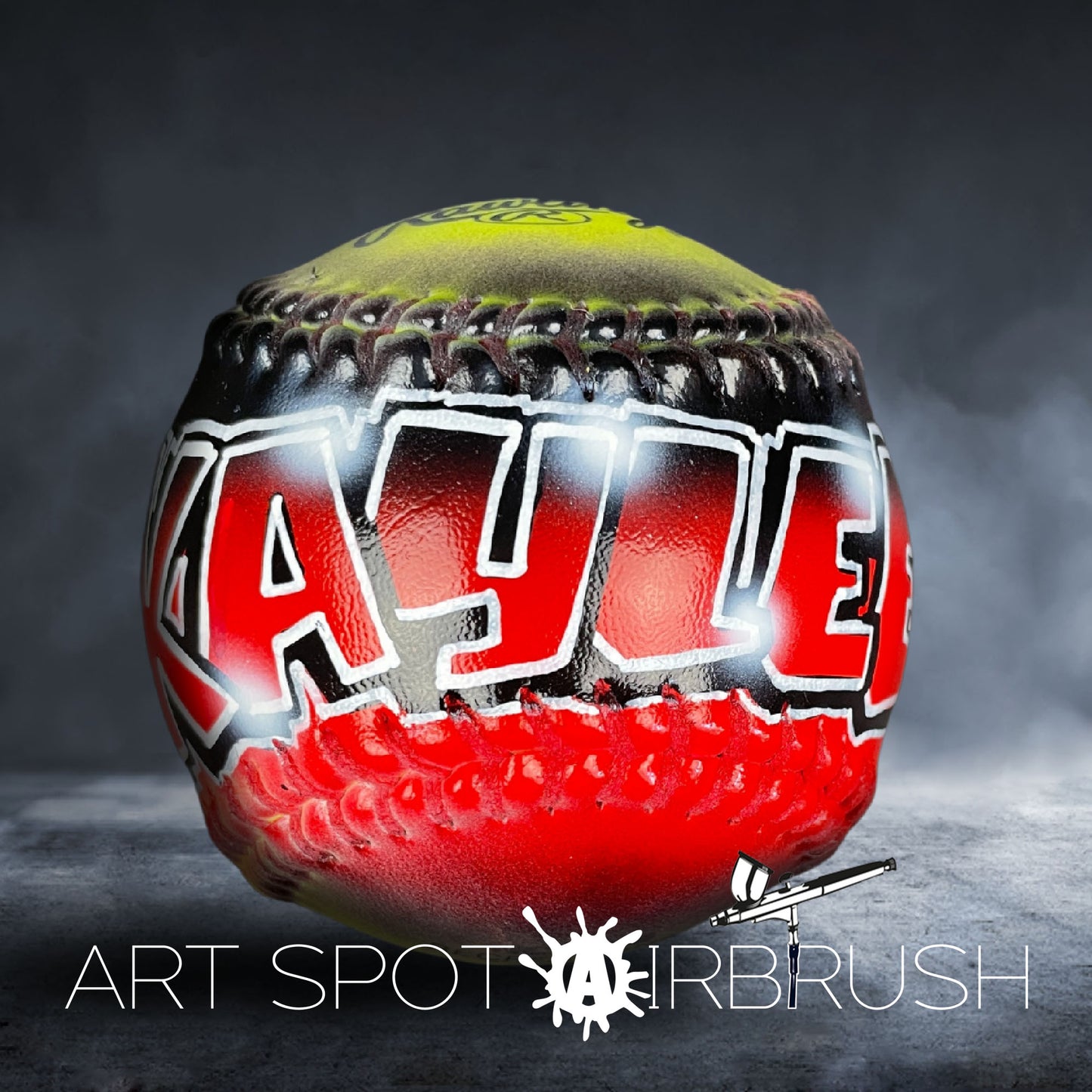 Personalized Softball with Name in Graffiti