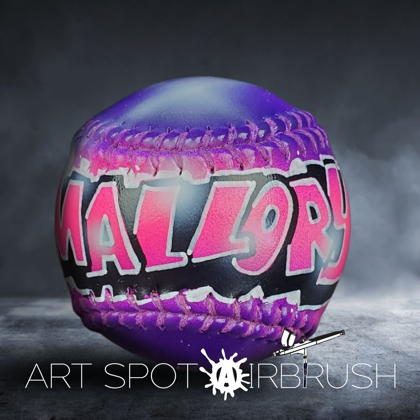 Personalized Softball with Name in Graffiti