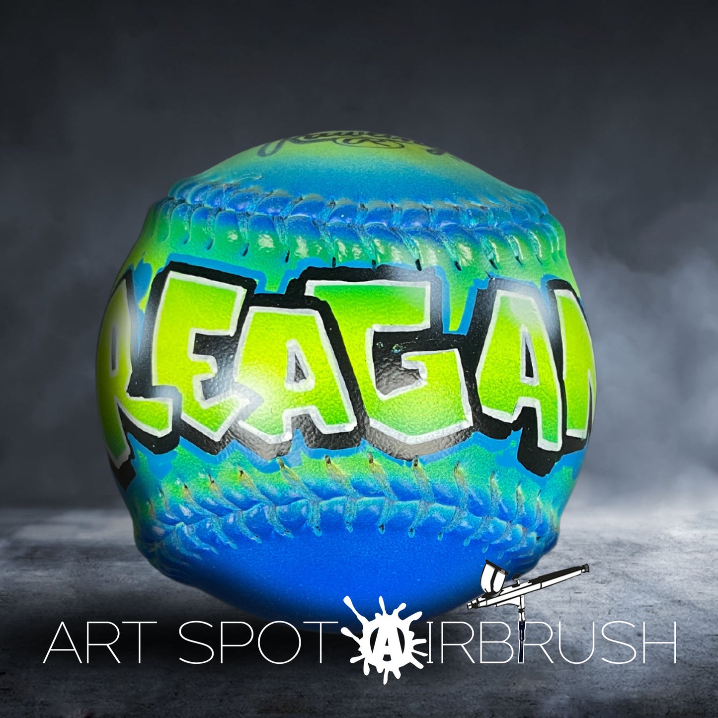 Personalized Softball with Name in Graffiti