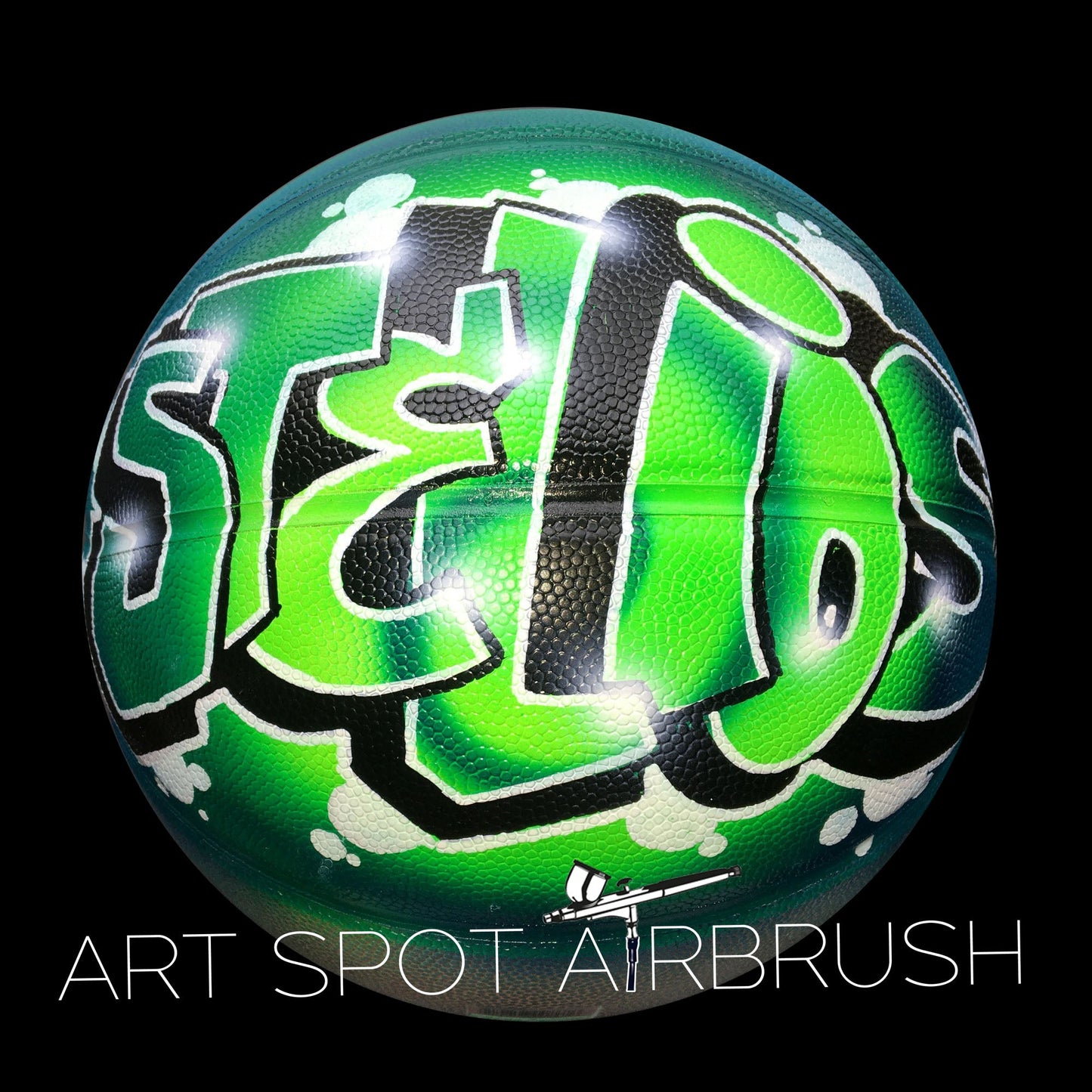 Hand Painted Basketball with Name Design