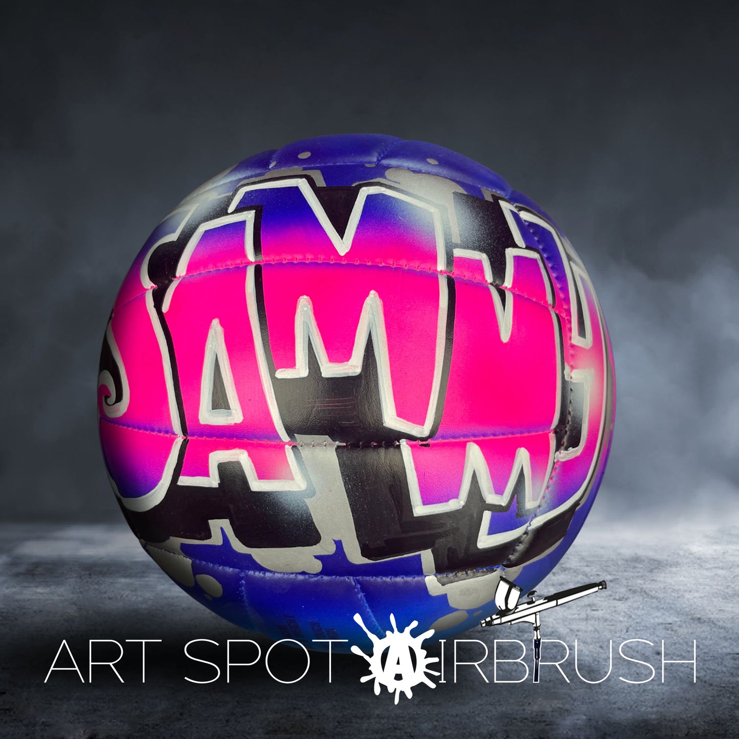 Volleyball with Custom Airbrush Graffiti