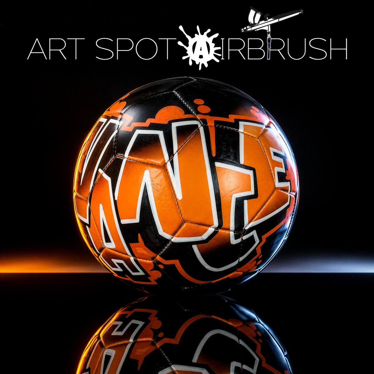 a soccer ball with a unique, colorful design on it, which appears to be a creative and artistic representation of the sport.