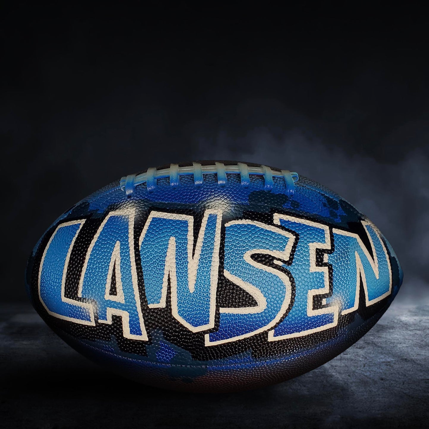Custom Football Graffiti – Personalized Airbrush Football with Name & Cartoon Design (Copy) (Copy)