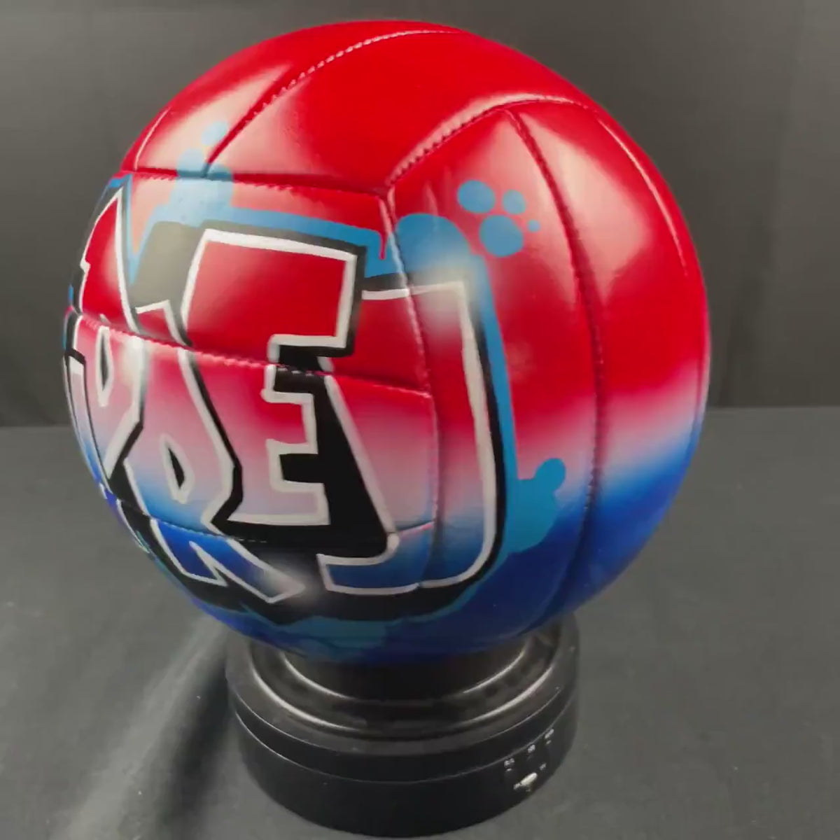 Custom Airbrush Volleyball, Graffiti Name, Senior Night Keepsake