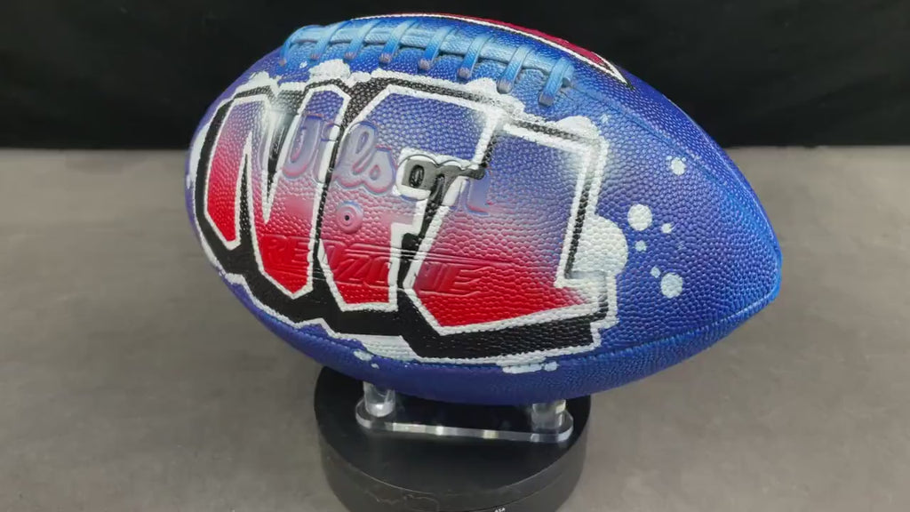 Personalized Graffiti Football - Custom Airbrush Sports Ball Display Centerpiece