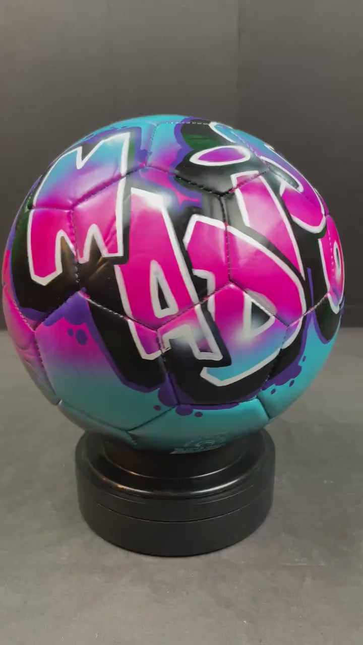 Personalized Airbrushed Soccer Ball with Custom Name