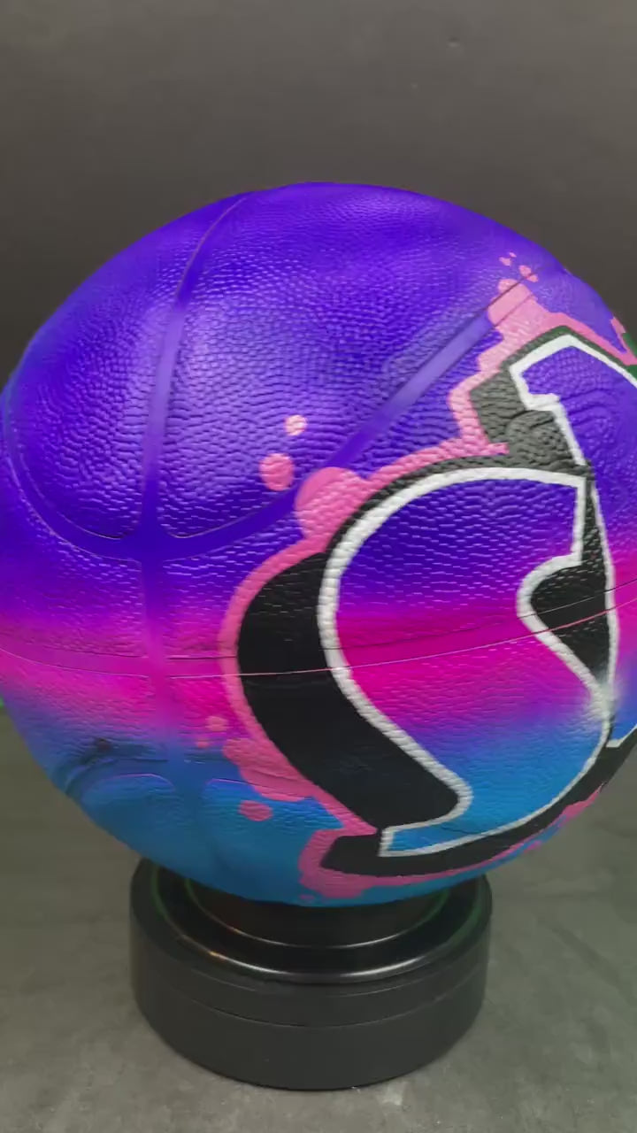 Custom Basketball: Airbrush Graffiti Name - Painted Sports Gift