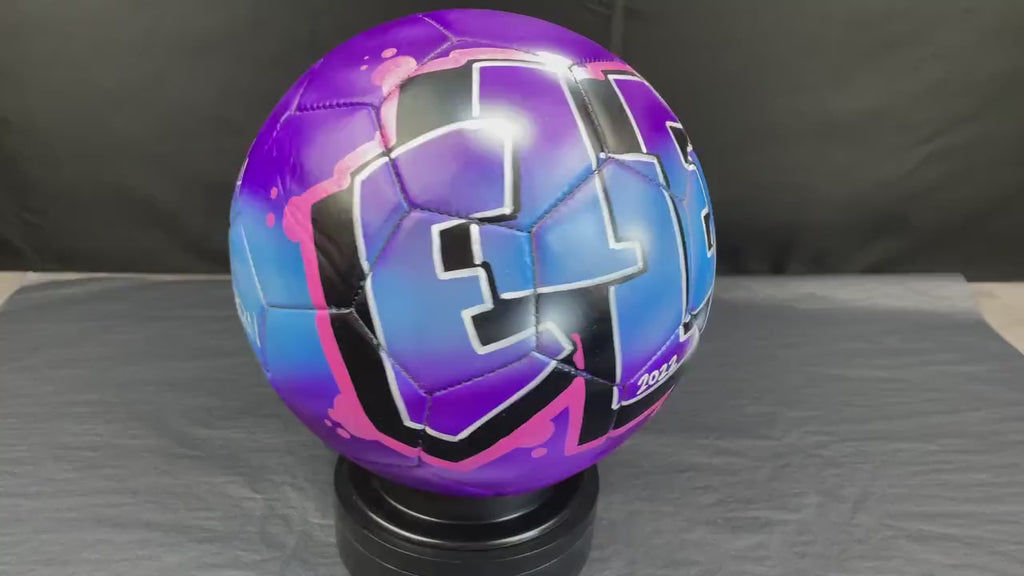 Custom Airbrush Soccer Ball, Personalized Graffiti Sports Gift