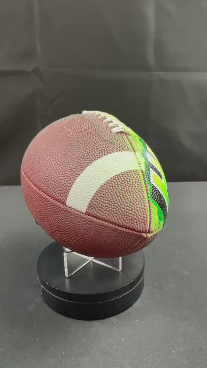 Personalized Graffiti Football - Custom Airbrush Sports Ball Display Centerpiece