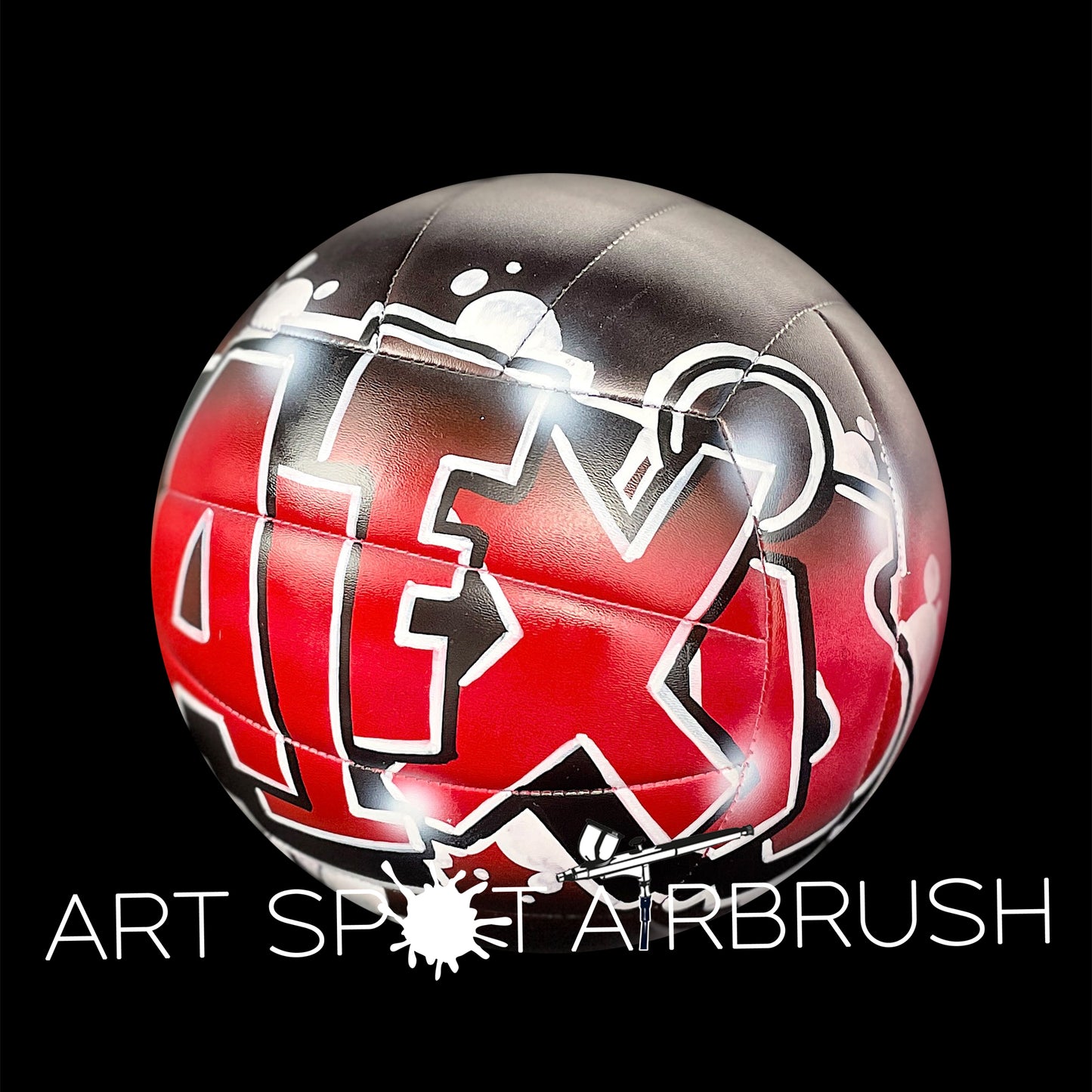 Volleyball with Custom Airbrush Graffiti