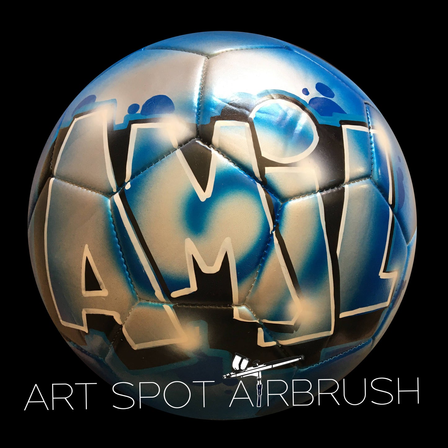 Personalized Soccer Ball with Custom Airbrush Name