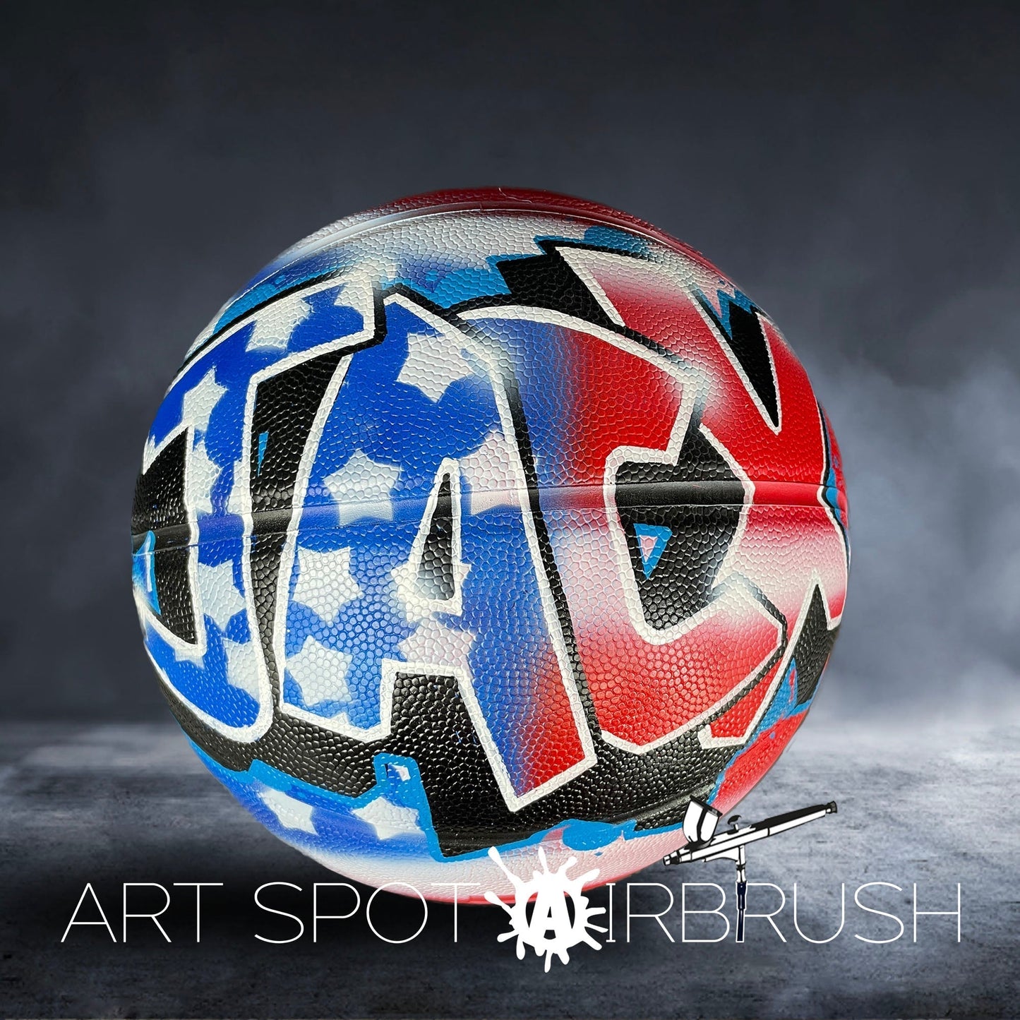 Hand Painted Basketball with Name Design