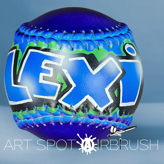 Personalized Softball with Name in Graffiti