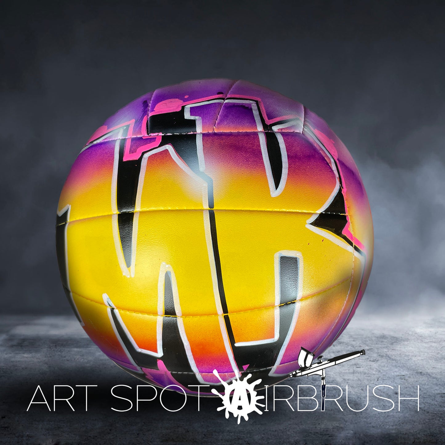 Personalized Volleyball with Graffiti Art